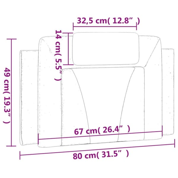 Dyna till huvudgavel grå 80 cm konstläder