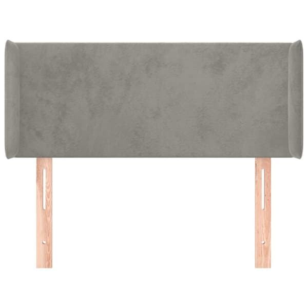 Korvatuki, vaaleanharmaa, 83x16x78/88 cm, samettia