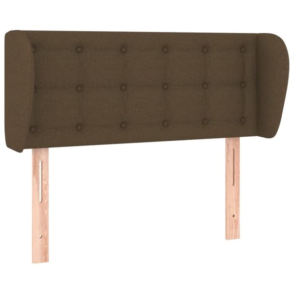 sengegavl med kanter 103x23x78/88 cm stof mørkebrun