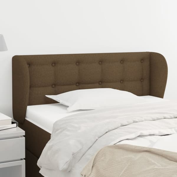 sengegavl med kanter 103x23x78/88 cm stof mørkebrun