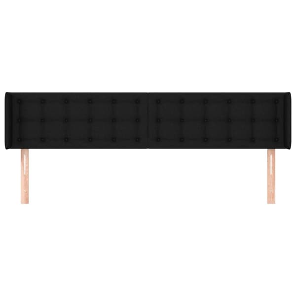 sengegavl med kanter 183x16x78/88 cm stof sort