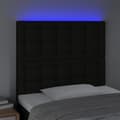 Miniatyrbillede 3 af 6: sengegavl med LED-lys 90x5x118/128 cm stof sort