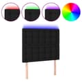 Miniatyrbillede 2 af 6: sengegavl med LED-lys 90x5x118/128 cm stof sort
