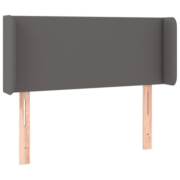 sengegavl med LED-lys 93x16x78/88 cm kunstlæder grå