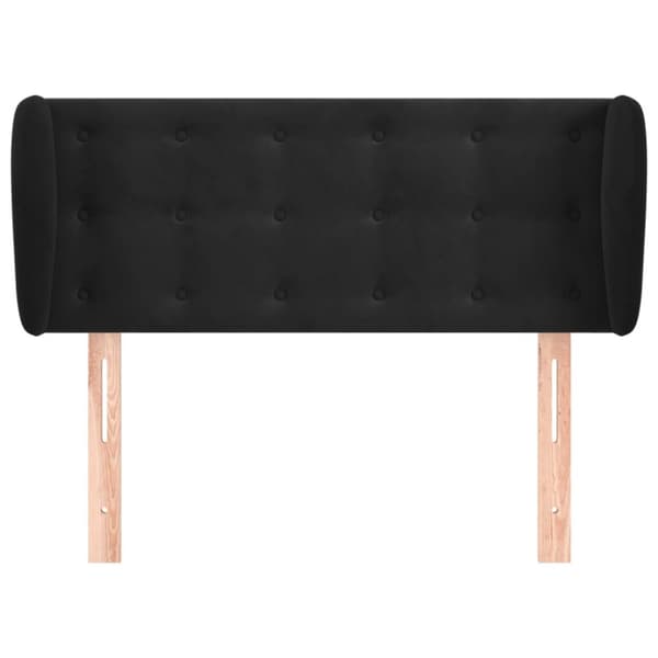 sengegavl med kanter 93x23x78/88 cm fløjl sort