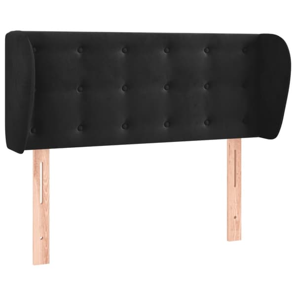 sengegavl med kanter 93x23x78/88 cm fløjl sort