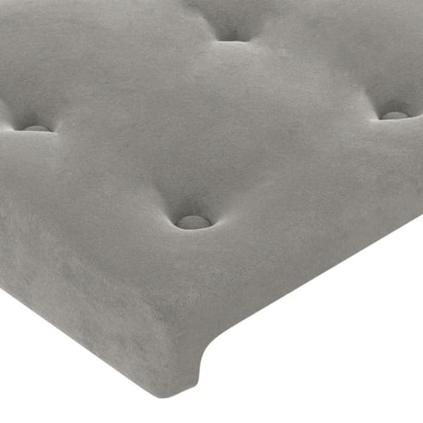 Korvatuki, vaaleanharmaa, 93x23x78/88 cm, samettia