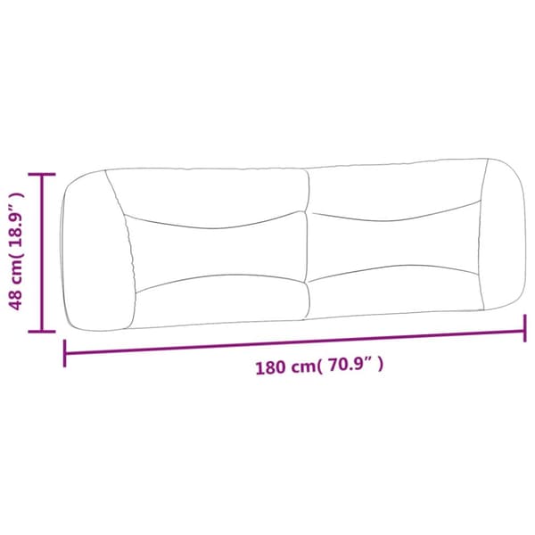 gavlpude 180 cm kunstlæder cappuccinofarvet