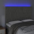 Pikkukuva 3 / 6: Sängyn pääty LED-valolla, vaaleanharmaa, 160x7x118/128 cm, sametti