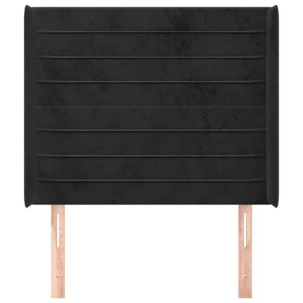 Korvatuki, musta, 83x16x118/128 cm, samettia
