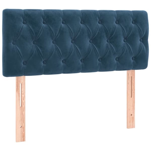 sengegavl med LED-lys 100x7x78/88 cm velour mørkeblå