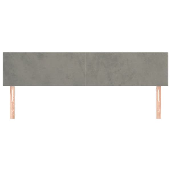 sengegavle 2 stk. 90x5x78/88 cm fløjl lysegrå