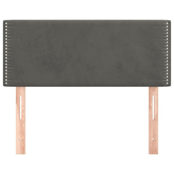 sengegavl 90x5x78/88 cm fløjl mørkegrå