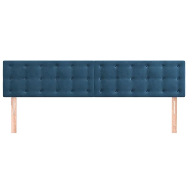 sengegavle 2 stk. 90x5x78/88 cm fløjl mørkeblå