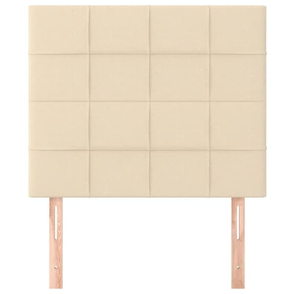 sengegavle 2 stk. 80x5x78/88 cm stof cremefarvet
