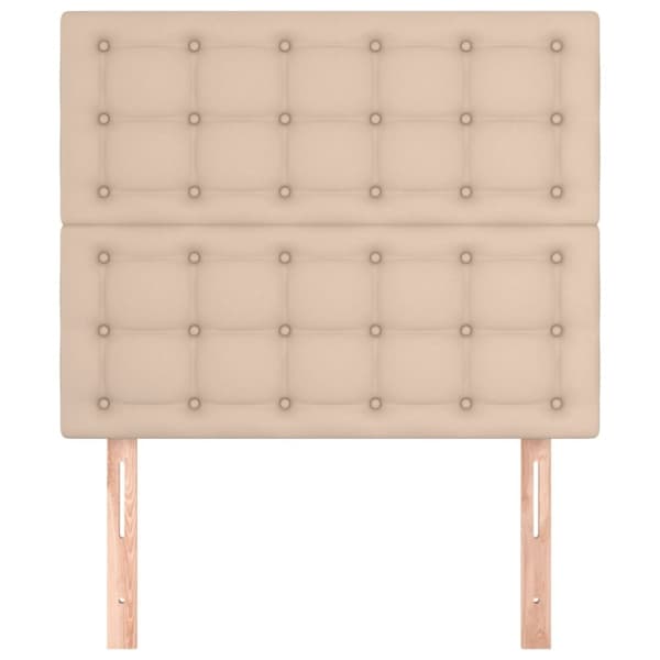 sengegavle 2 stk. 90x5x78/88 cm kunstlæder cappuccinofarvet