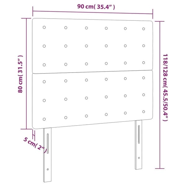 sengegavle 2 stk. 90x5x78/88 cm kunstlæder cappuccinofarvet