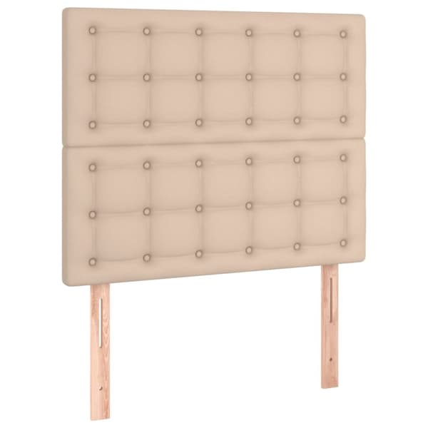 sengegavle 2 stk. 90x5x78/88 cm kunstlæder cappuccinofarvet