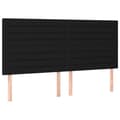 Miniatyrbillede 2 af 8: sengegavle 4 stk. 90x5x78/88 cm stof sort