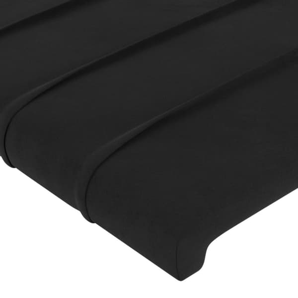 Sängyn päädyt, 2 kpl, musta, 80x5x78/88 cm, sametti