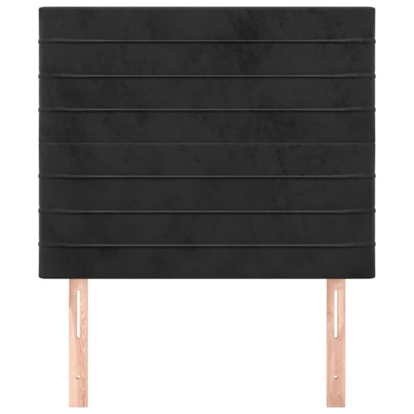 sengegavle 2 stk. 90x5x78/88 cm fløjl sort