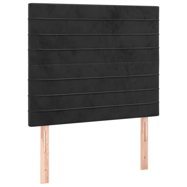 sengegavle 2 stk. 90x5x78/88 cm fløjl sort