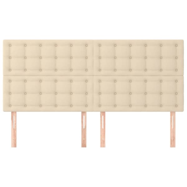 sengegavle 4 stk. 100x5x78/88 cm stof cremefarvet