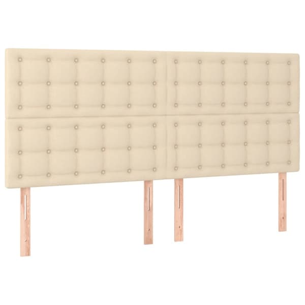 sengegavle 4 stk. 100x5x78/88 cm stof cremefarvet