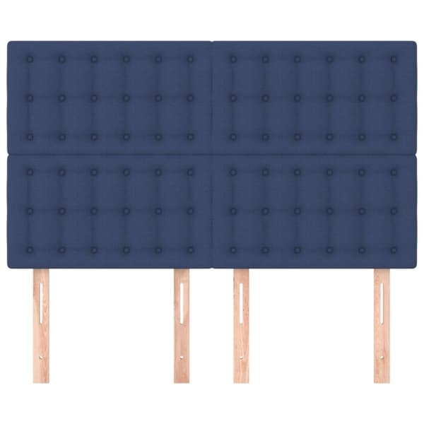 sengegavle 4 stk. 72x5x78/88 cm stof blå