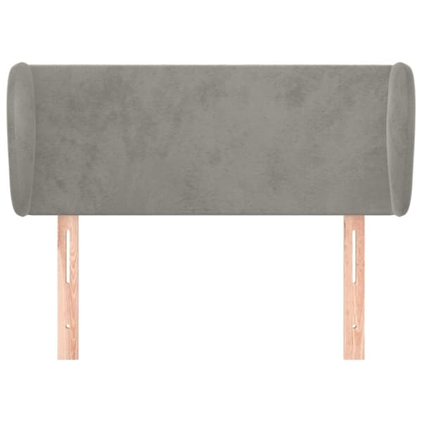 sengegavl med kanter 103x23x78/88cm fløjl lysegrå