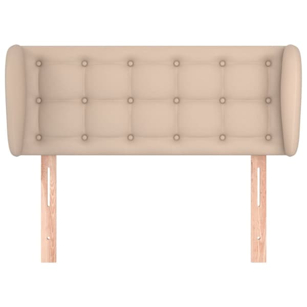 sengegavl med kanter 93x23x78/88 cm kunstlæder cappuccino