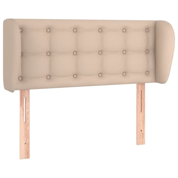 sengegavl med kanter 93x23x78/88 cm kunstlæder cappuccino