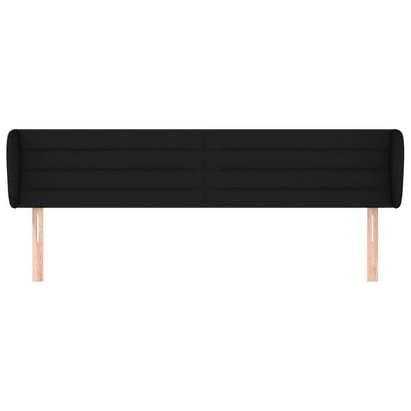 sengegavl med kanter 163x23x78/88 cm stof sort