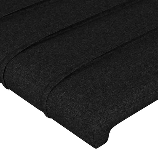sengegavl med kanter 163x23x78/88 cm stof sort