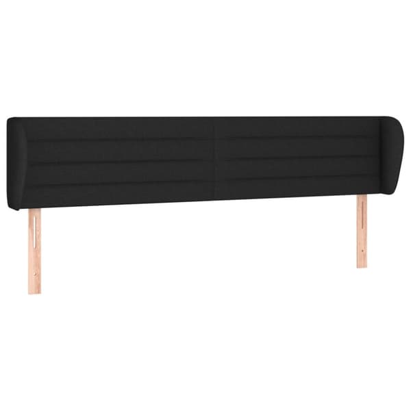 sengegavl med kanter 163x23x78/88 cm stof sort