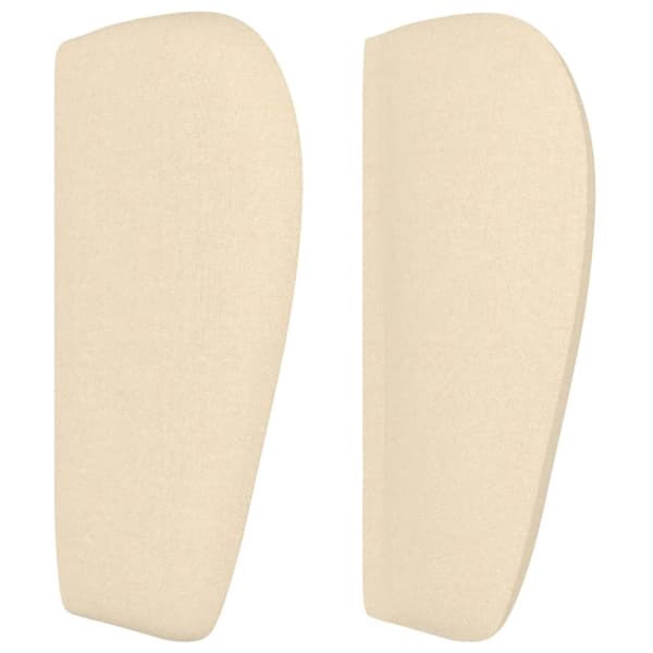 sengegavl med kanter 163x23x78/88 cm stof cremefarvet