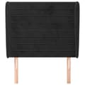 Miniatyrbillede 3 af 9: sengegavl med kanter 93x23x118/128 cm fløjl sort