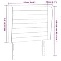Miniatyrbillede 9 af 9: sengegavl med kanter 93x23x118/128 cm fløjl sort