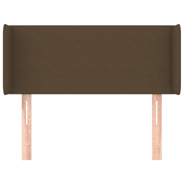 Sänggavel med kanter mörkbrun 83x16x78/88 cm tyg