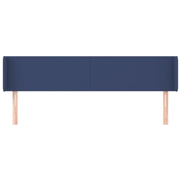 sengegavl med kanter 183x16x78/88 cm stof blå