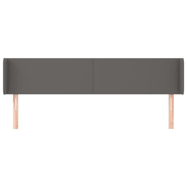 sengegavl med kanter 163x16x78/88 cm kunstlæder grå