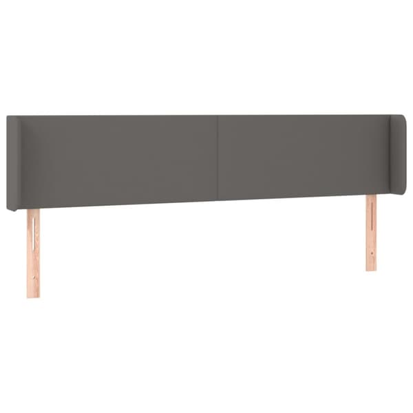 sengegavl med kanter 163x16x78/88 cm kunstlæder grå