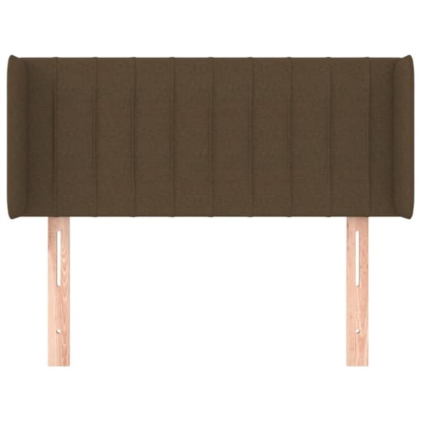 sengegavl med kanter 83x16x78/128 cm stof mørkebrun