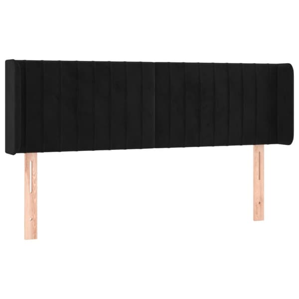 Korvatuki, musta, 147x16x78/88 cm, samettia