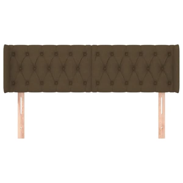 sengegavl med kanter 147x16x78/88 cm stof mørkebrun
