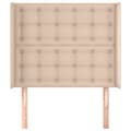 Pikkukuva 3 / 9: Sänggavel med kanter cappuccino 103x16x118/128 cm konstläder