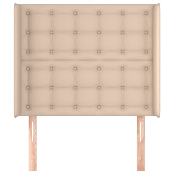 Sänggavel med kanter cappuccino 103x16x118/128 cm konstläder
