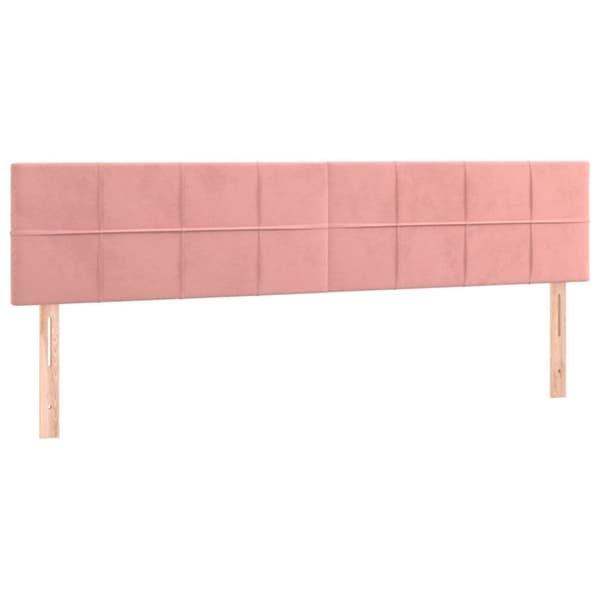 sengegavl med LED-lys 160x5x78/88 cm velour lyserød