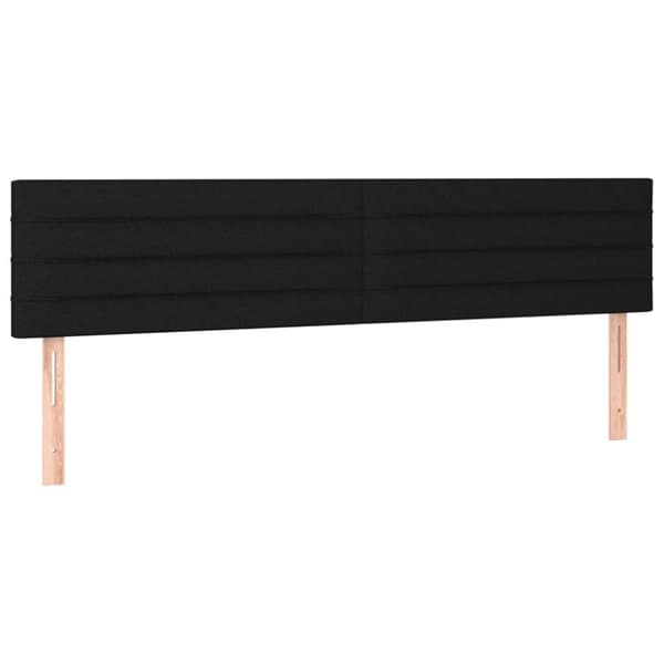 sengegavl med LED-lys 160x5x78/88 cm stof sort