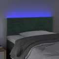 Pikkukuva 3 / 6: Sängyn pääty LED-valolla, tummanvihreä, 100x5x78/88 cm, samettia